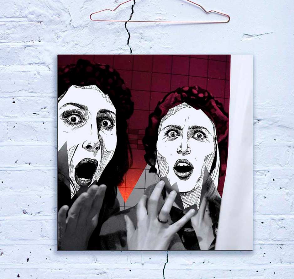 "MTL Madness", dessin à l'encre de Chine et collage numérique