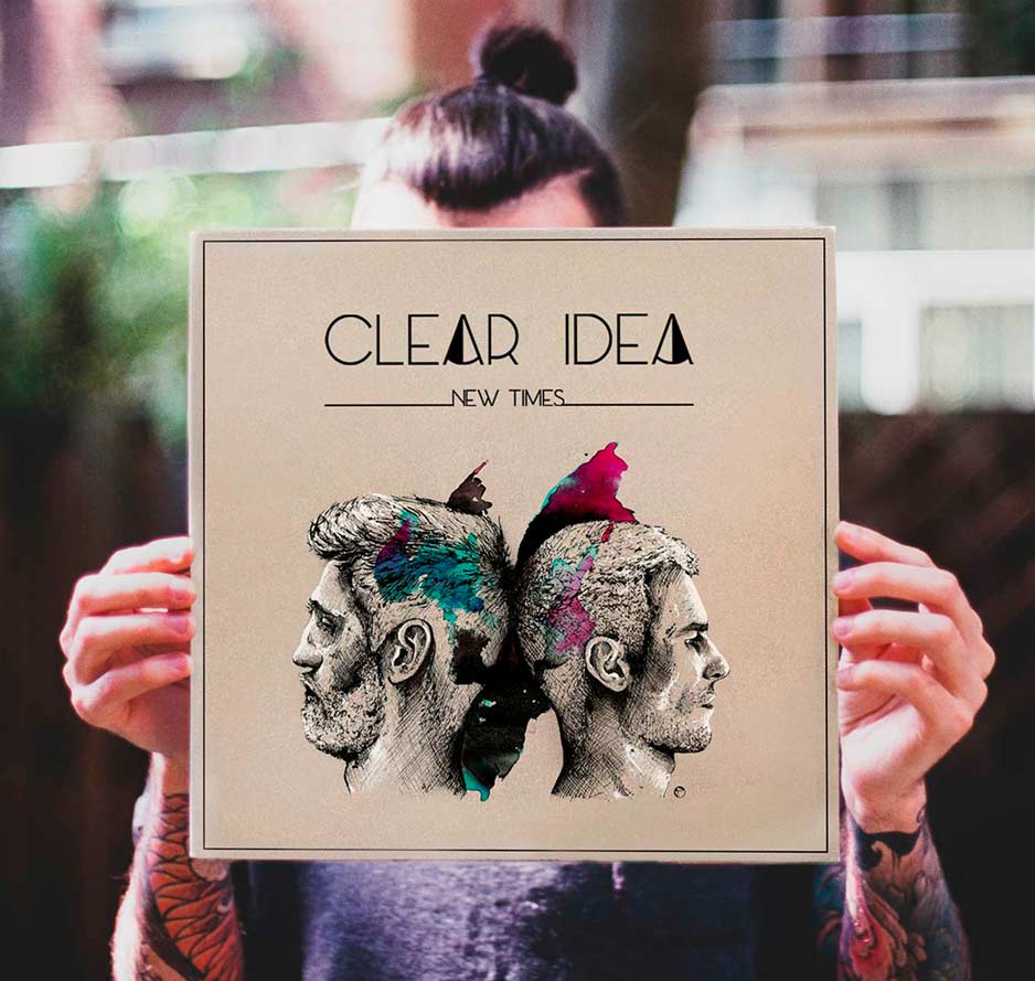 Pochette d’album « New Times » et logo pour Clear Idea, par Vanja BASIC, graphiste et illustratrice à Bordeaux
